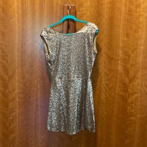 Tobi gold sequin A-line minidress
